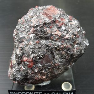 RHODONITE GALENA CRYSTALS
